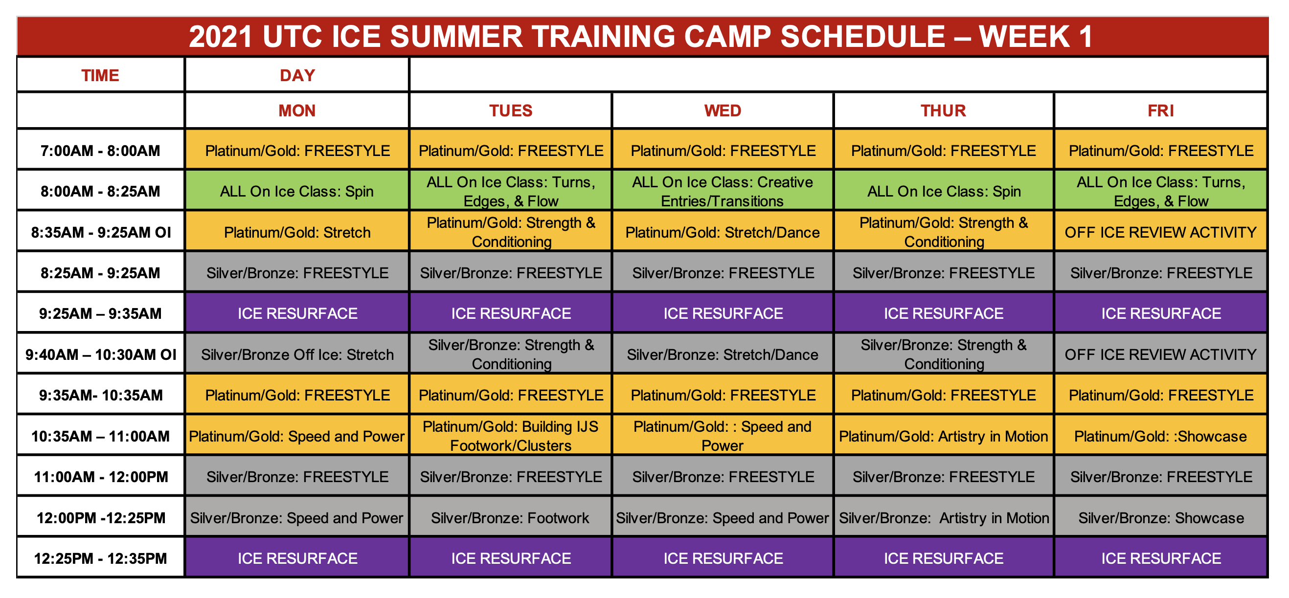 Summer Training Figure Skating Camp 2019 Utc Ice Ice Sports Center In La Jolla California Welcome To Utcice